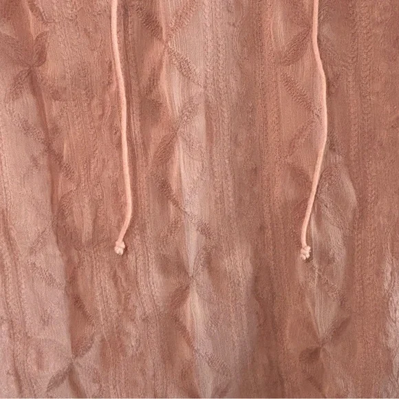 Tiny by Anthropologie Pink Tie Neck Long Sleeve Peasant Blouse Size Medium EUC - Picture 3 of 15